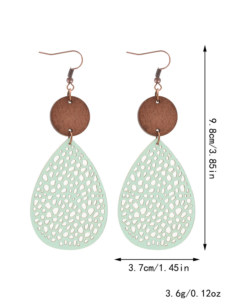 Eliana - Orecchini a pendente in PU Leather dallo stile vintage