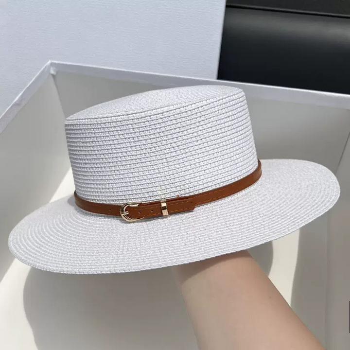 Audrey - Cappello a Cilindro con Ampia Visiera in Paglia