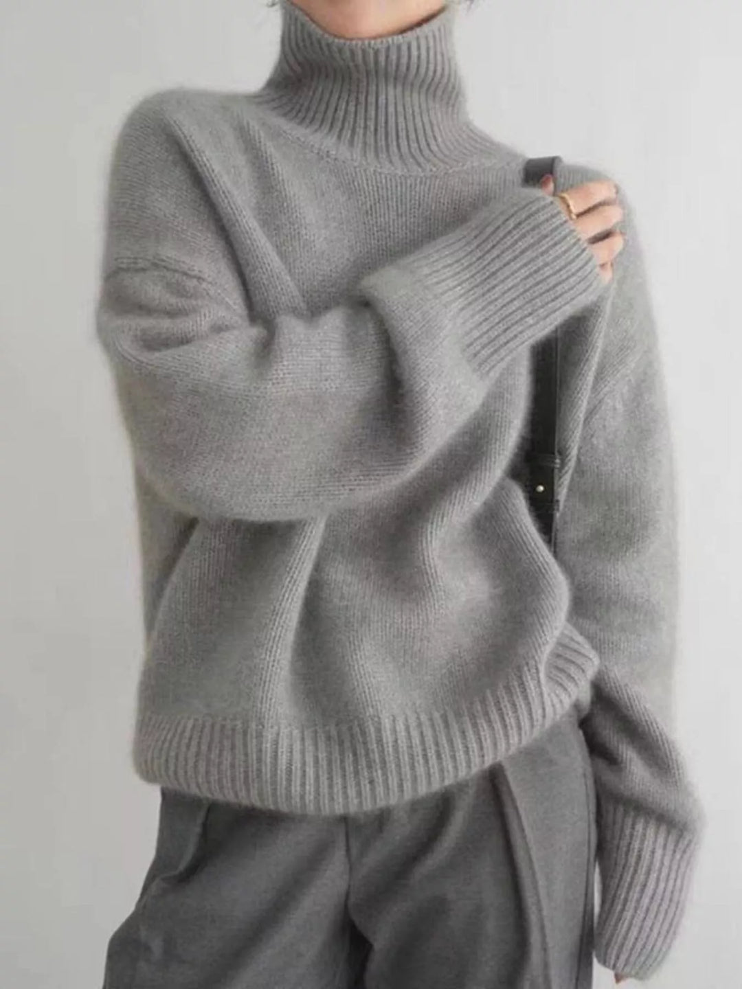 Scarlett | Maglione a Collo Alto con Spalle Cadute