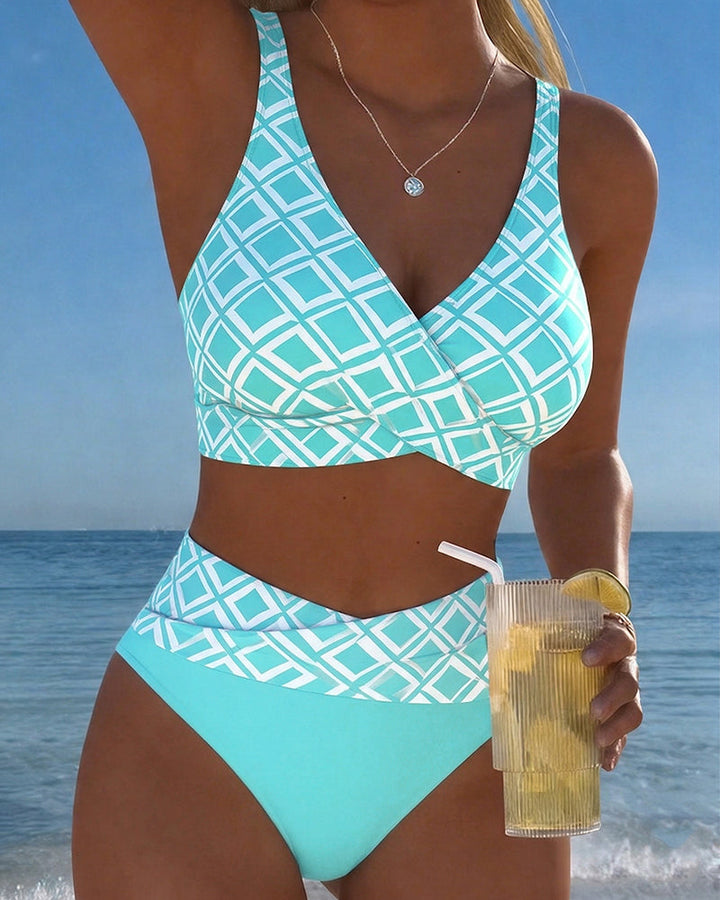 Bikini Due Pezzi Con Coppa E Motivo A Diamante