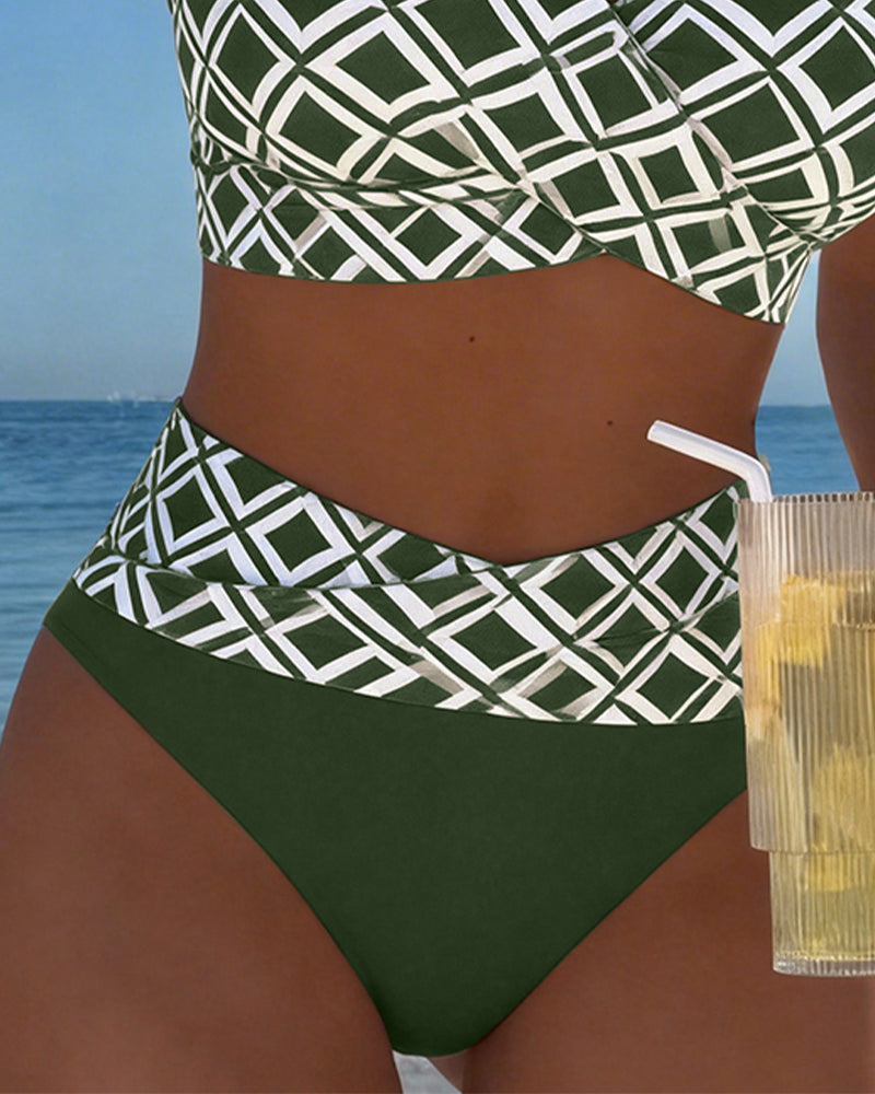 NEUS™ | Costume da Bagno a Due Pezzi Stile Reggiseno con Motivo a Diamante