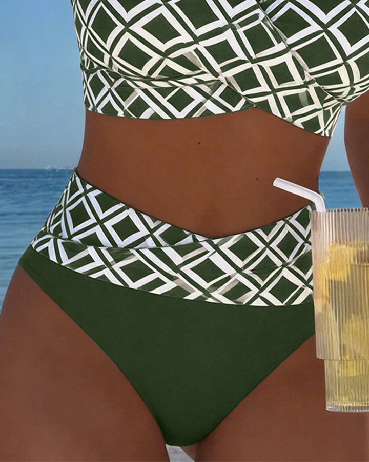 Bikini Due Pezzi Con Coppa E Motivo A Diamante