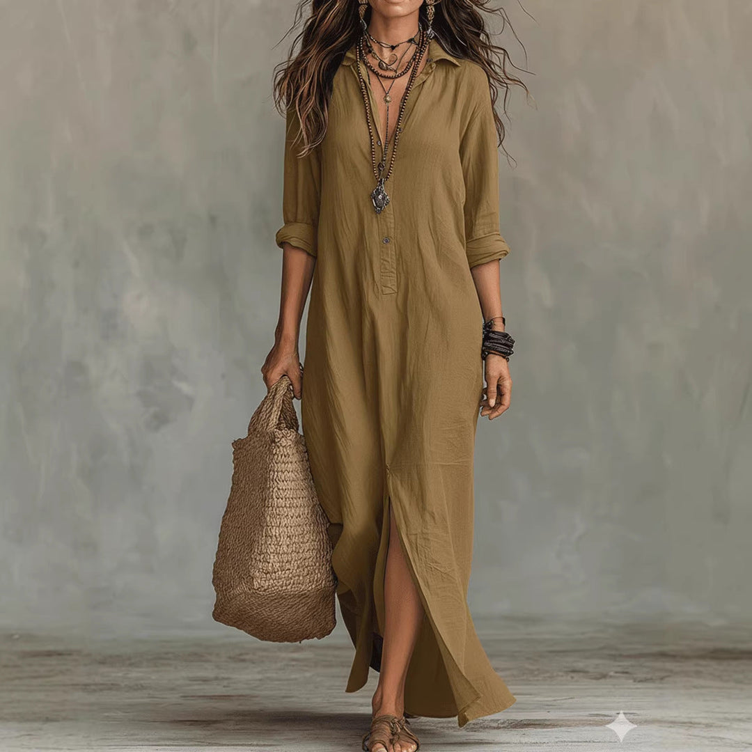 WILLOW | Abito Maxi Senza Sforzo, Silhouette Lusinghiera, Versatile per l'uso Quotidiano