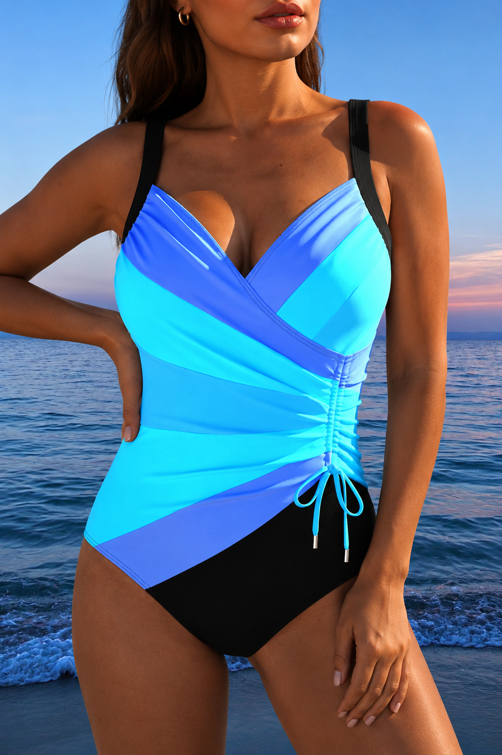 Marina - Costume da bagno incrociato colorato
