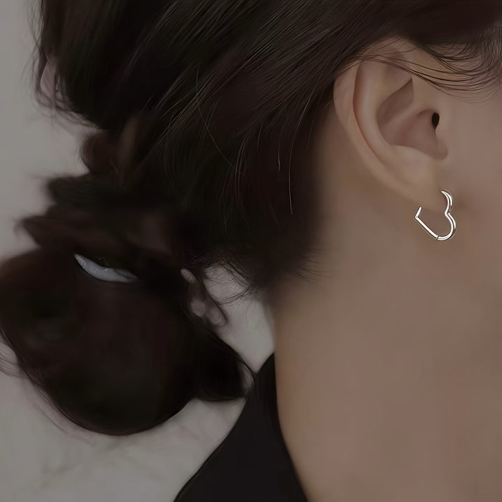 Pilar - Orecchini Dorati a Forma di Cuore in Acciaio Inossidabile