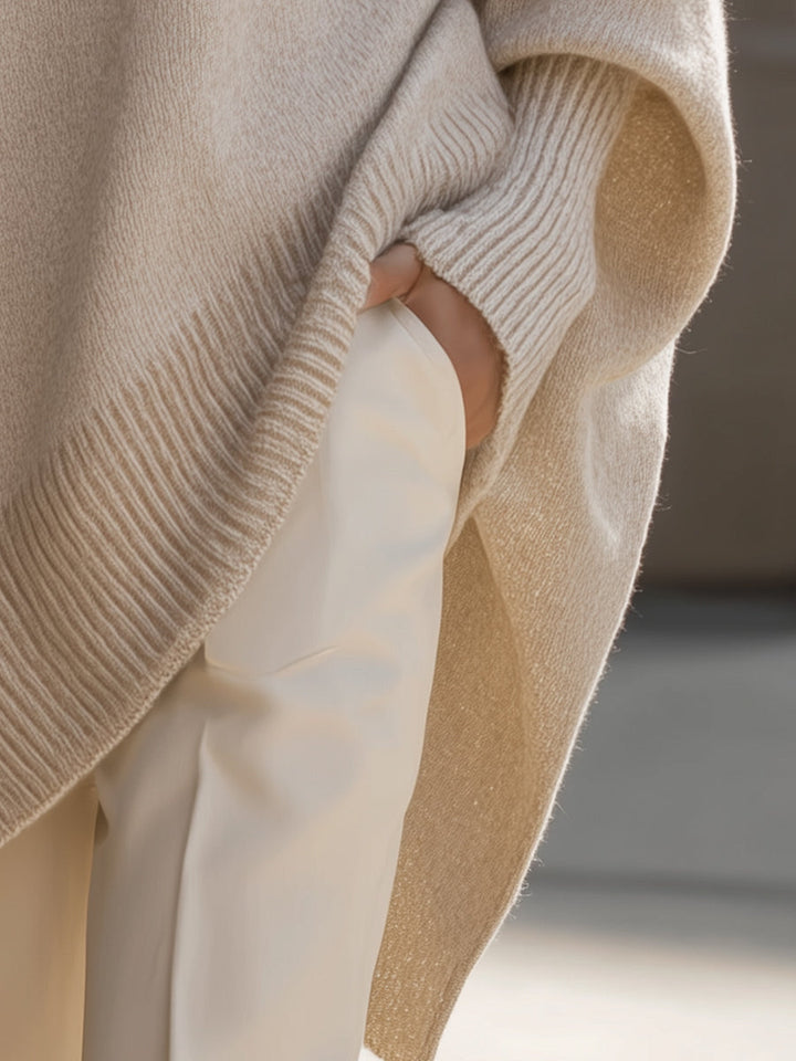 Jennifer | Maglione Oversize Drappeggiato con Collo Ampio