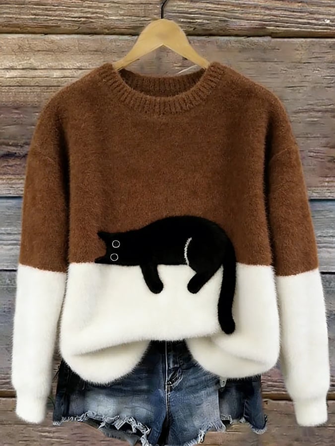 Aileen™ | Maglione Oversized con Stampa di Gatti Elegante