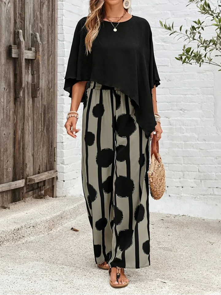 Valeriana™ | Completo Top Asimmetrico e Pantalone Boho