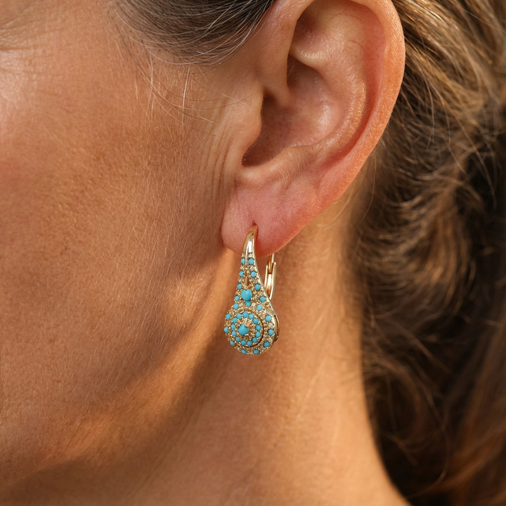 Orecchini Gilded Turquoise Bloom