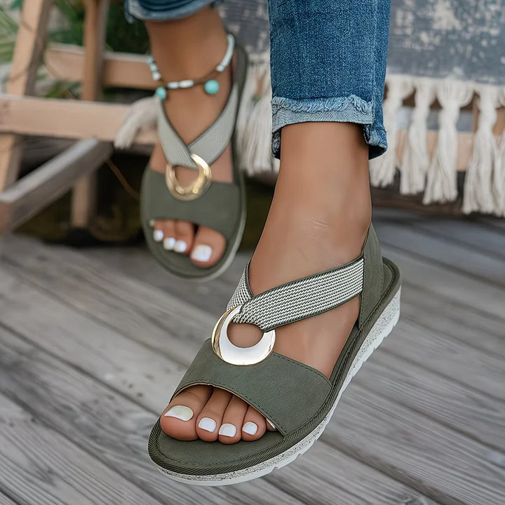 Skylar | Sandali Piani con Fibbia in Metallo