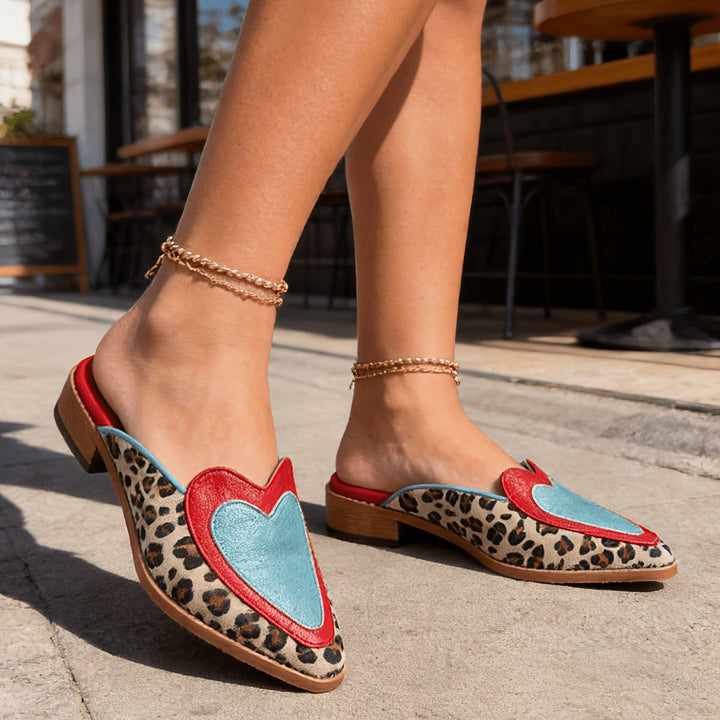 Perla | Mules senza schienale con stampa leopardata