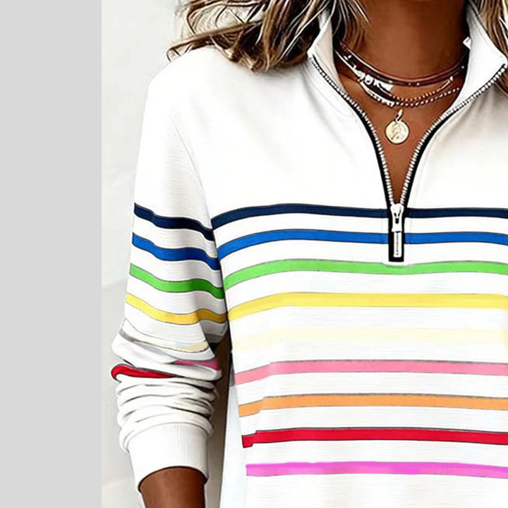 Prismette™ | Felpa a maniche lunghe con zip a un quarto a righe colorate