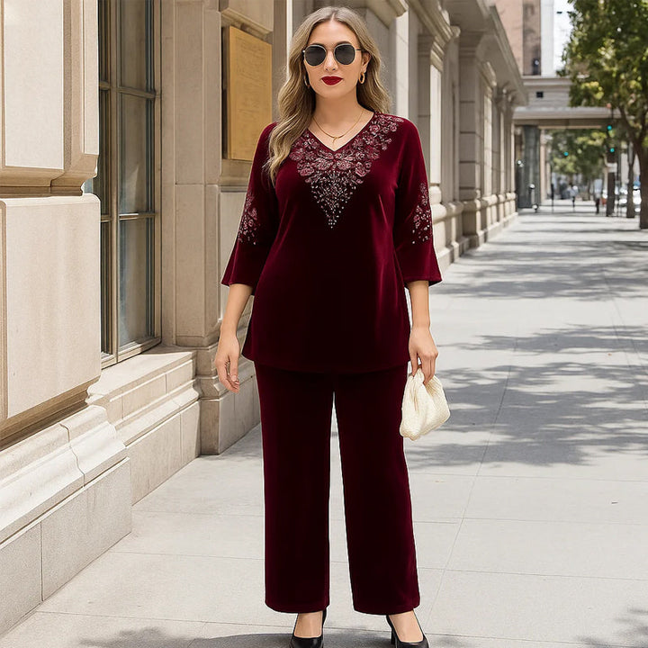 Elvire - Completo elegante in velluto a due pezzi