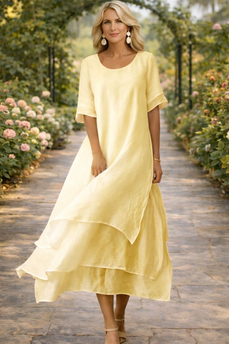 Abito Maxi Tiered Aria Fluid