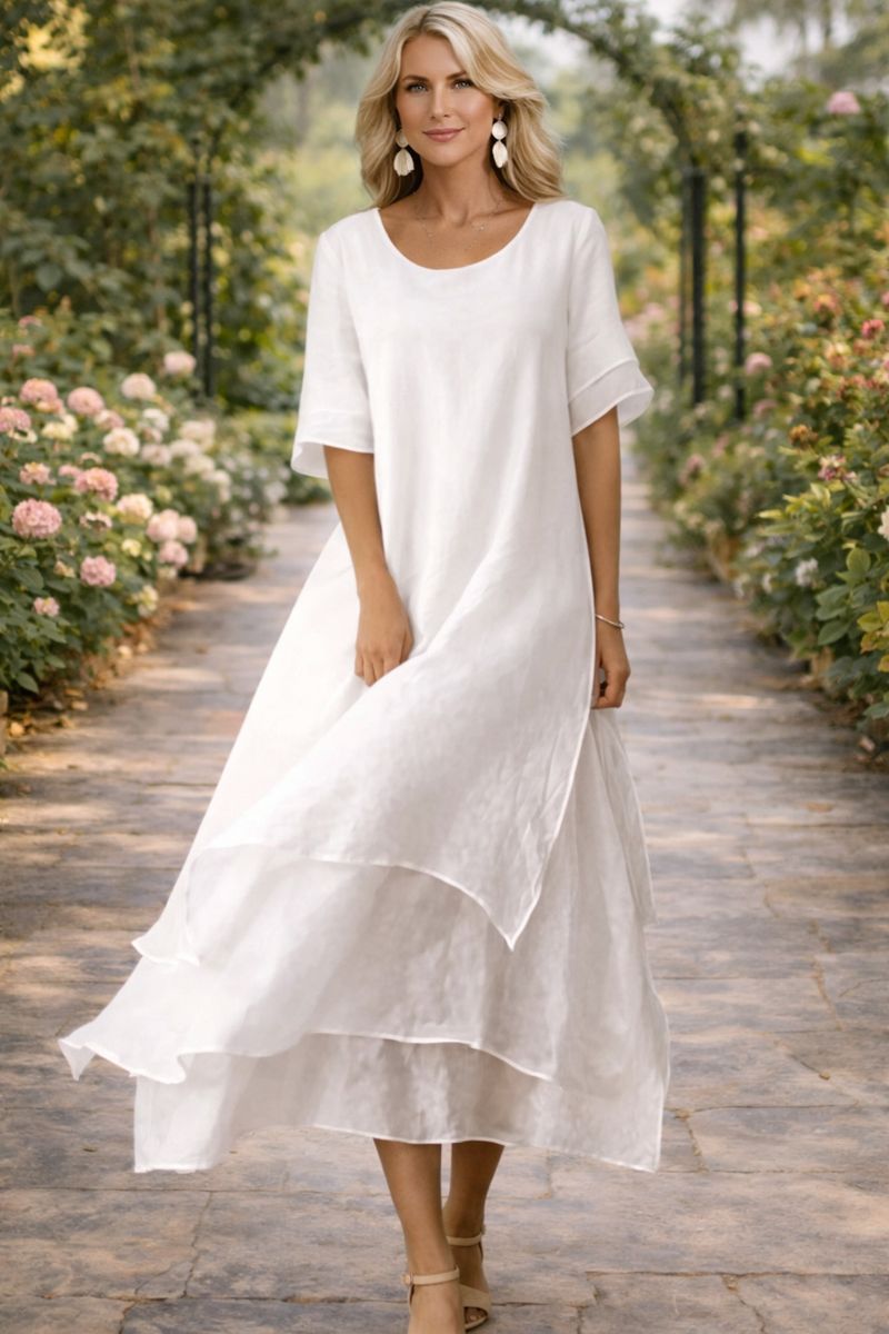 Abito Maxi Tiered Aria Fluid