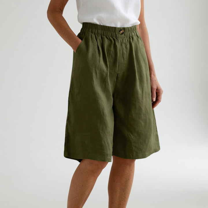 Wandeline™ — Pantaloni corti larghi con vita elastica, comfort estivo naturale