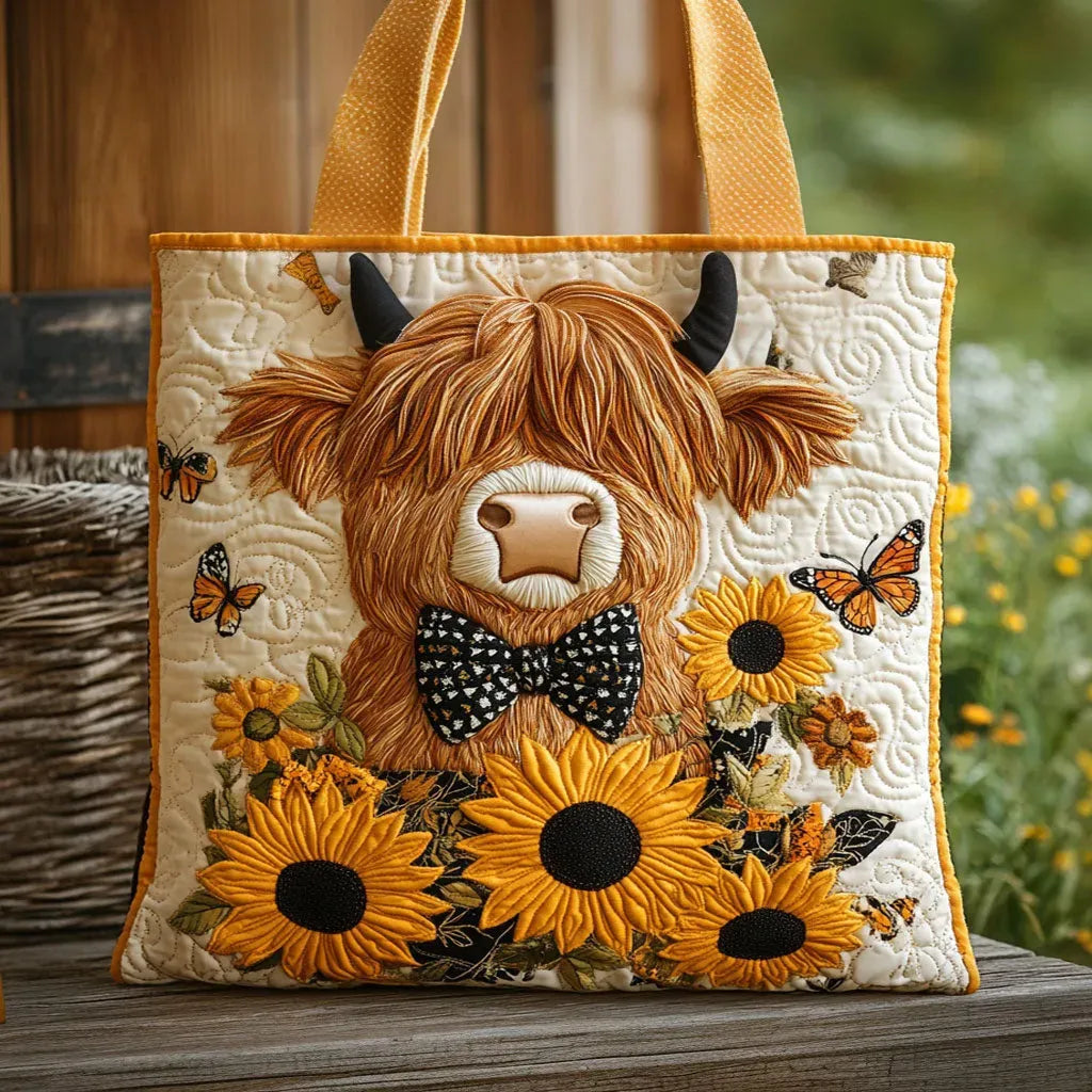 Borsa Imbottita - Mucca delle Terre Alte con Girasoli