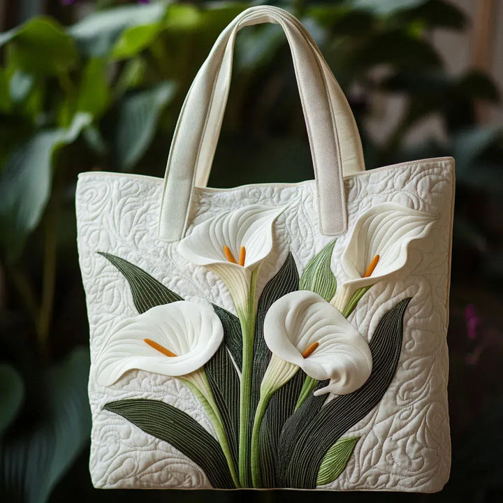 Borsa Artigianale Imbottita - Girasoli Bianchi