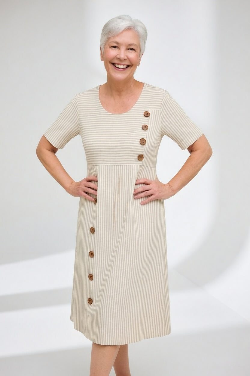 Linéora™ — Vestito a righe fluido con charme estivo