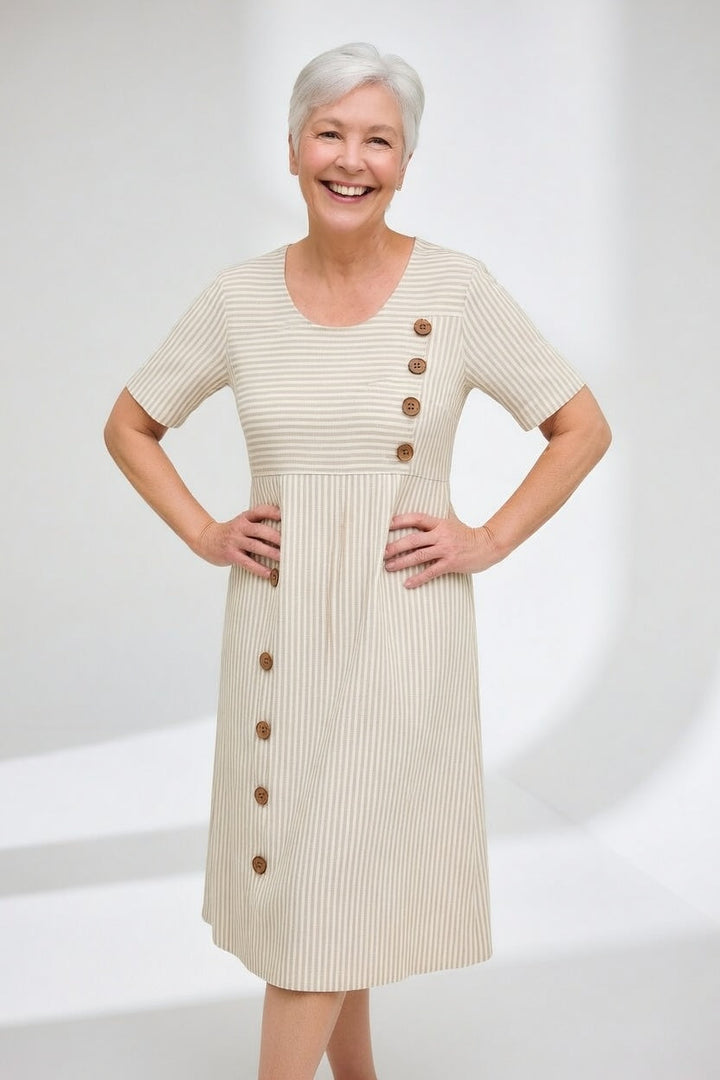 Linéora™ — Vestito a righe fluido con charme estivo