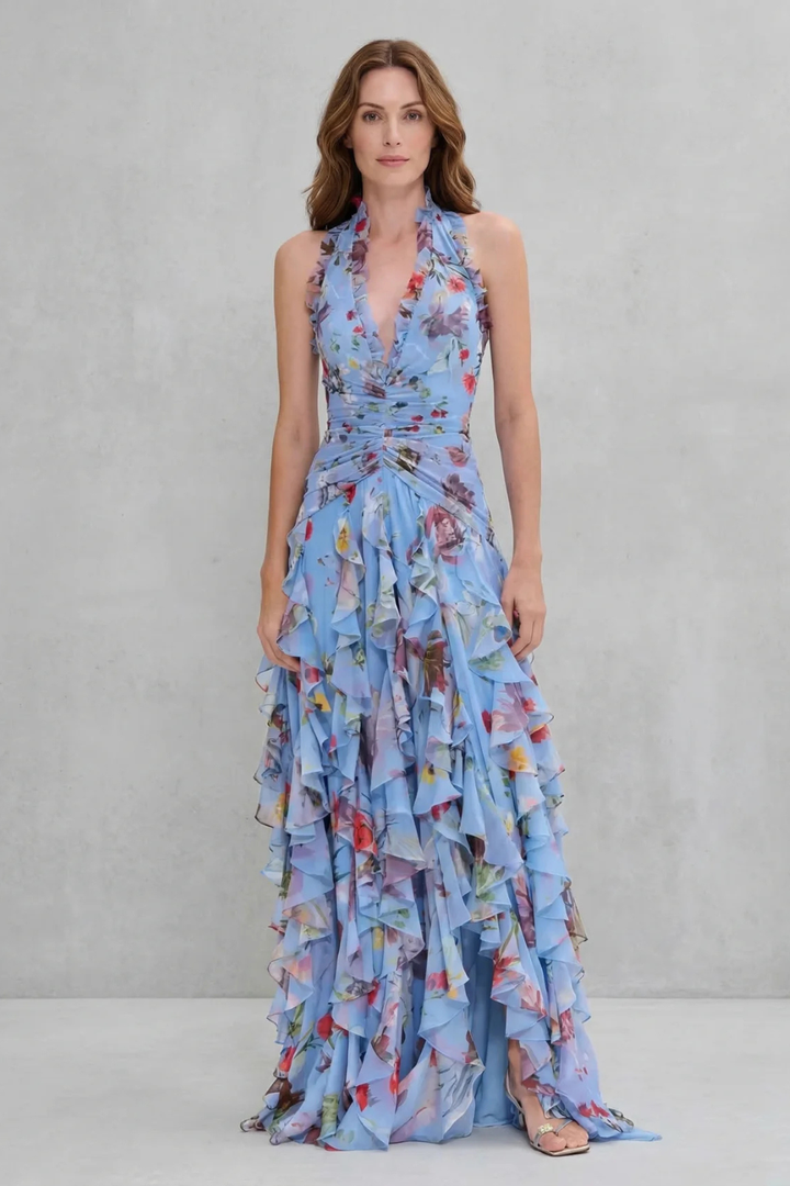 Robe Lunga Elegante con Collo Halter - Maison Claire e Sylvie