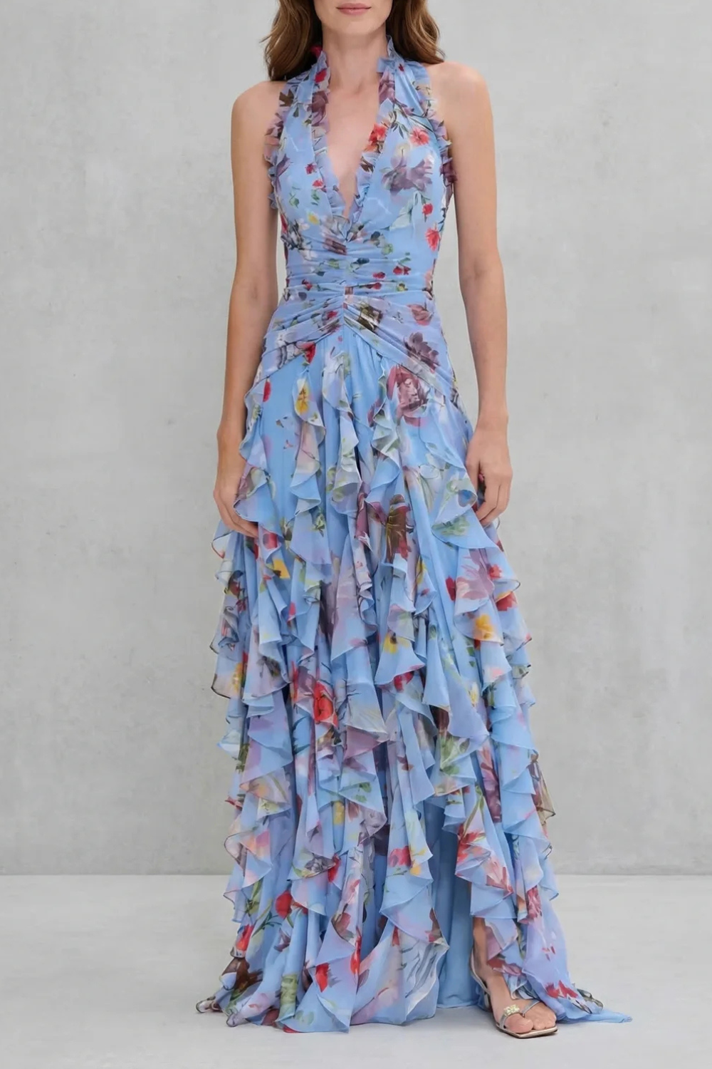Robe Lunga Elegante con Collo Halter - Maison Claire e Sylvie