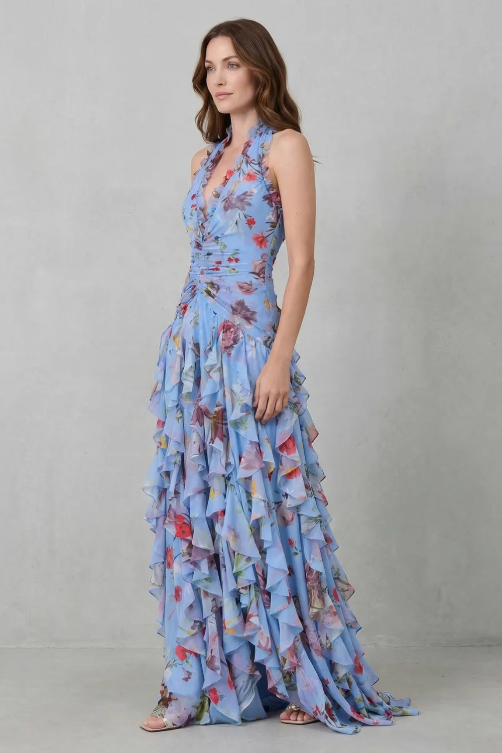 Robe Lunga Elegante con Collo Halter - Maison Claire e Sylvie