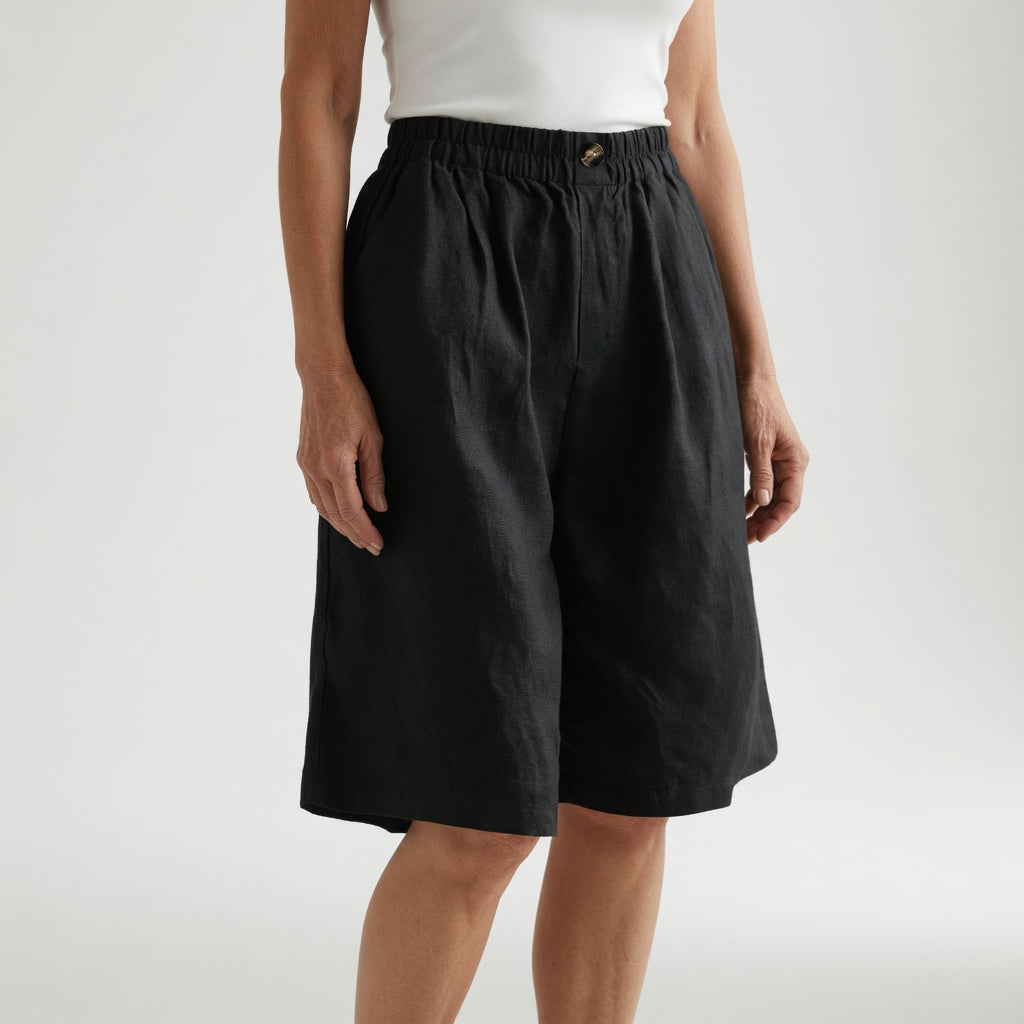 Wandeline™ — Pantaloni corti larghi con vita elastica, comfort estivo naturale