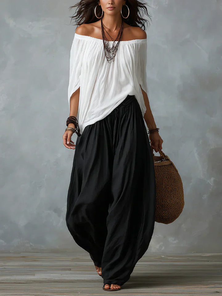 Top Off-Shoulder Ensemble & Pantaloni Lantern