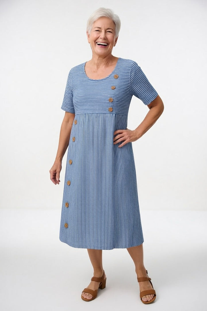 Linéora™ — Vestito a righe fluido con charme estivo