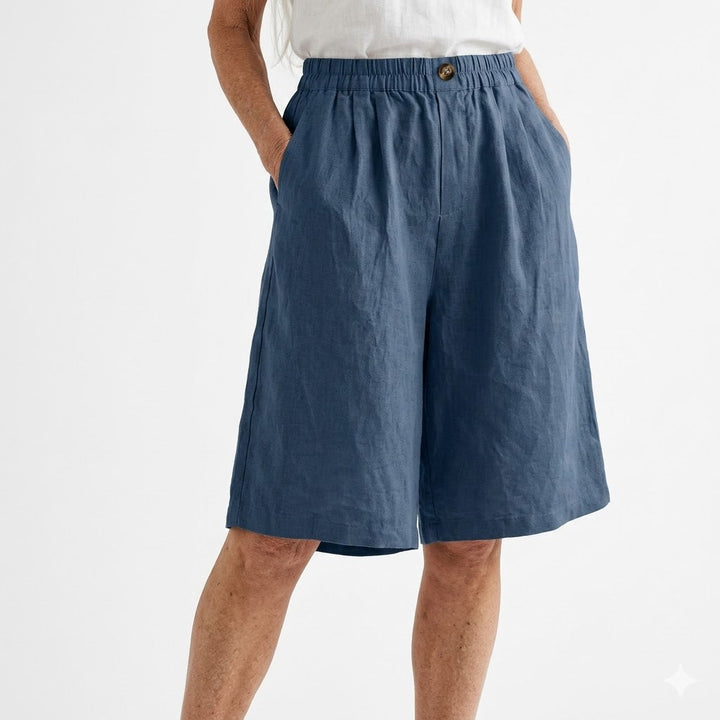 Wandeline™ — Pantaloni corti larghi con vita elastica, comfort estivo naturale