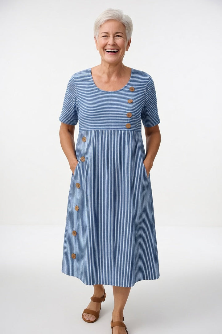 Linéora™ — Vestito a righe fluido con charme estivo