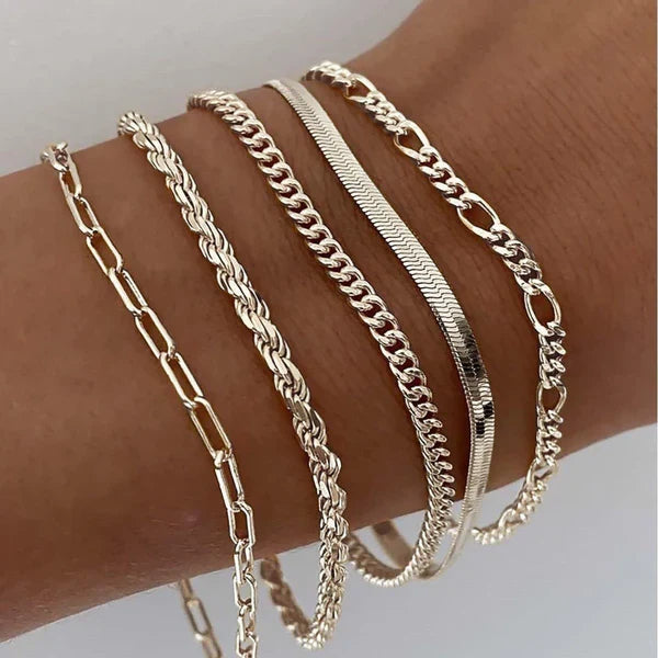 Set di bracciali 5 pezzi in oro
