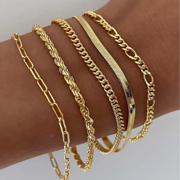 Set di bracciali 5 pezzi in oro
