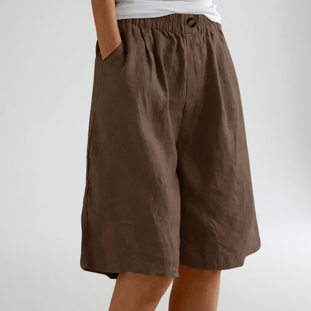 Wandeline™ — Pantaloni corti larghi con vita elastica, comfort estivo naturale