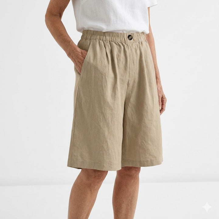 Wandeline™ — Pantaloni corti larghi con vita elastica, comfort estivo naturale