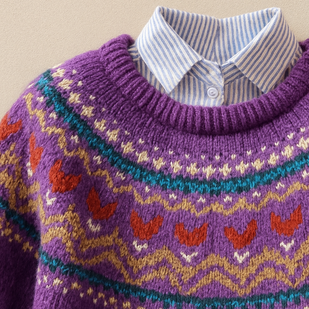 Sigrun | Maglione Fair Isle Viola