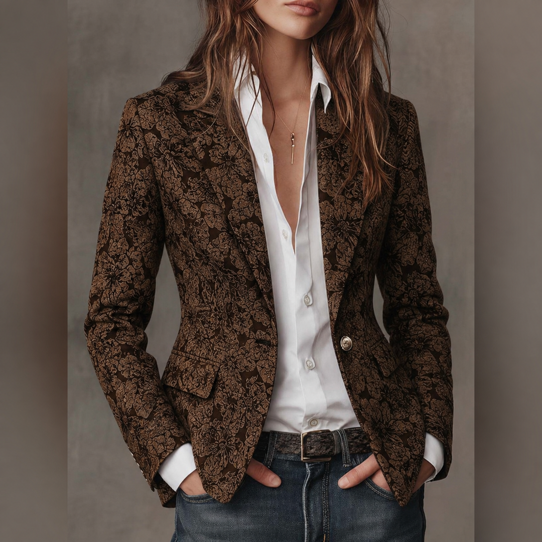Blazer Fitted in Jacquard Paisley per Donne