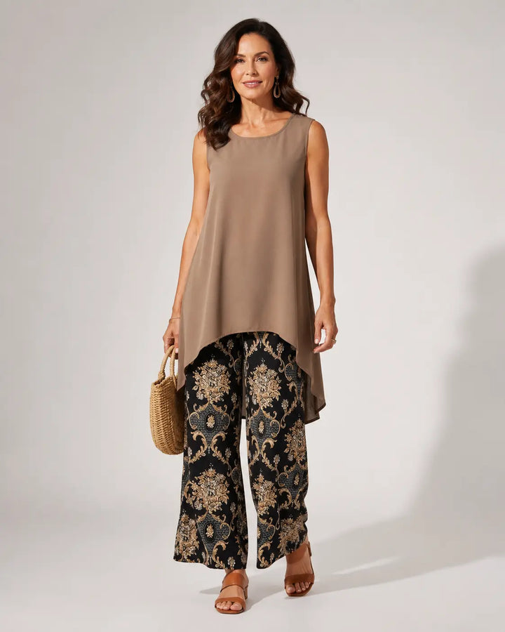 Tránsito™ | Completo Boho Tunica e Pantalone Largo