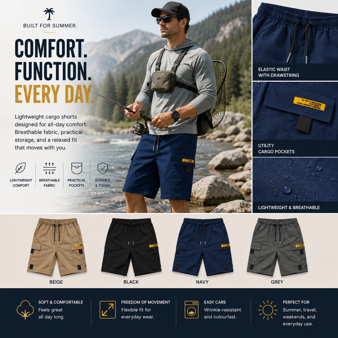 Norman - Pantaloni Cargo Casual Multi-Pocket