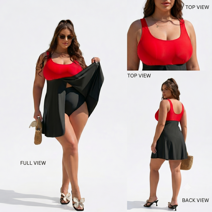 Set da bagno Victoria Rosso e Nero con Controllo Pancia