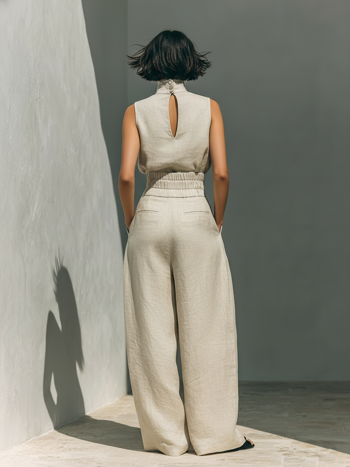 Venancia™ | Completo Minimalista Top e Pantaloni Larghi