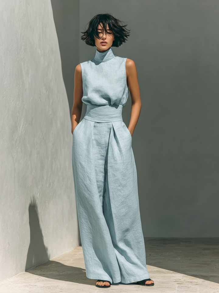 Venancia™ | Completo Minimalista Top e Pantaloni Larghi