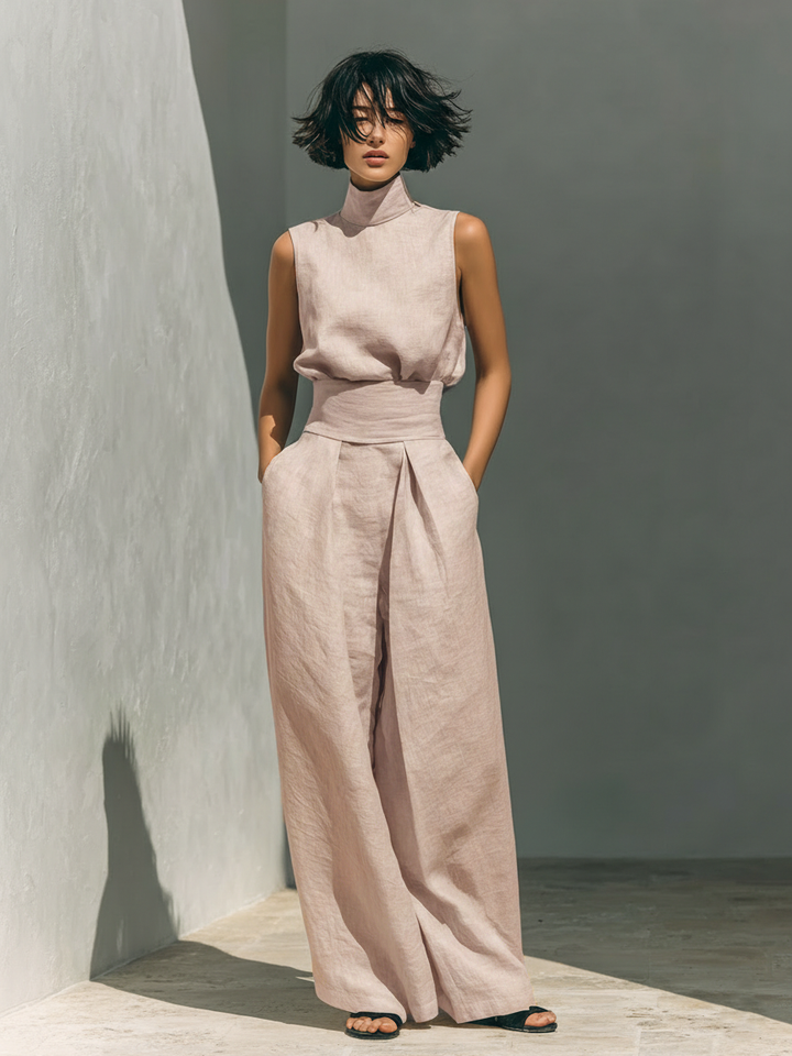 Venancia™ | Completo Minimalista Top e Pantaloni Larghi