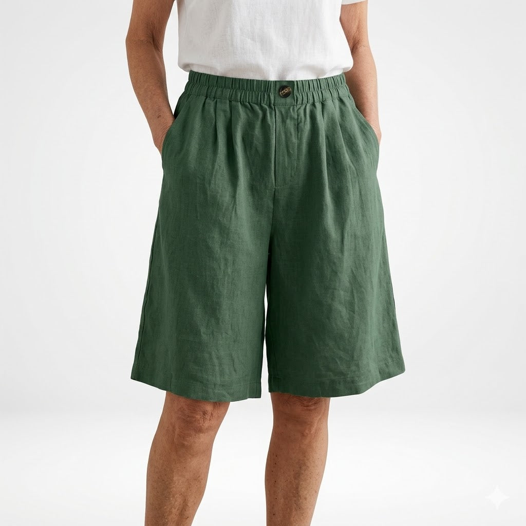 Wandeline™ — Pantaloni corti larghi con vita elastica, comfort estivo naturale