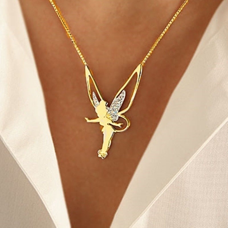 Collana con pendente fata in oro