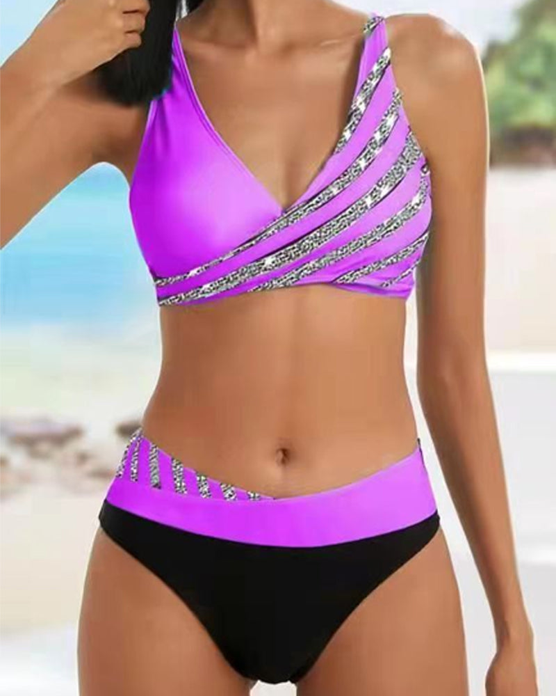 Mona - Bikini stampato in tonalità calde
