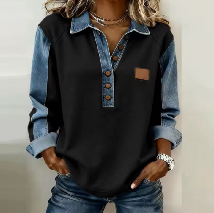 Voxanne™ | Pullover con Collo in Denim
