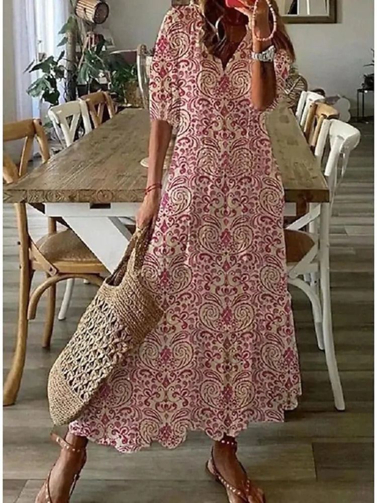 Élodie™ — Elegante abito maxi floreale in velluto