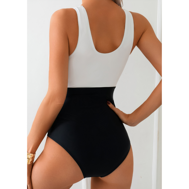 Shades – Costume da bagno modellante in bianco e nero